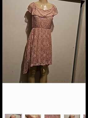 No Boundaries Dusty Rose Lace High-Low Dress